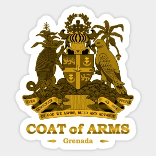 Grenada Coat of Arms Gold Sticker